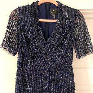 Navy blue Adrianna Papell Sequins dress.
